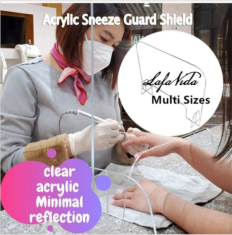 Acrylic Perspex Screen Sneeze Guard Counter Plexiglass Protection Protective Shield, Screen: 6mm, Aluminium-Silver Support Legs, Size: 80 x 60 cm (WxH)