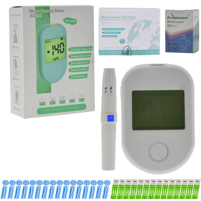 Diabetes Testing Kit/Blood Glucose Monitor Safe Accu/Blood Glucose Sugar Test Kit with Separated Test Strips & Case for UK Diabetics