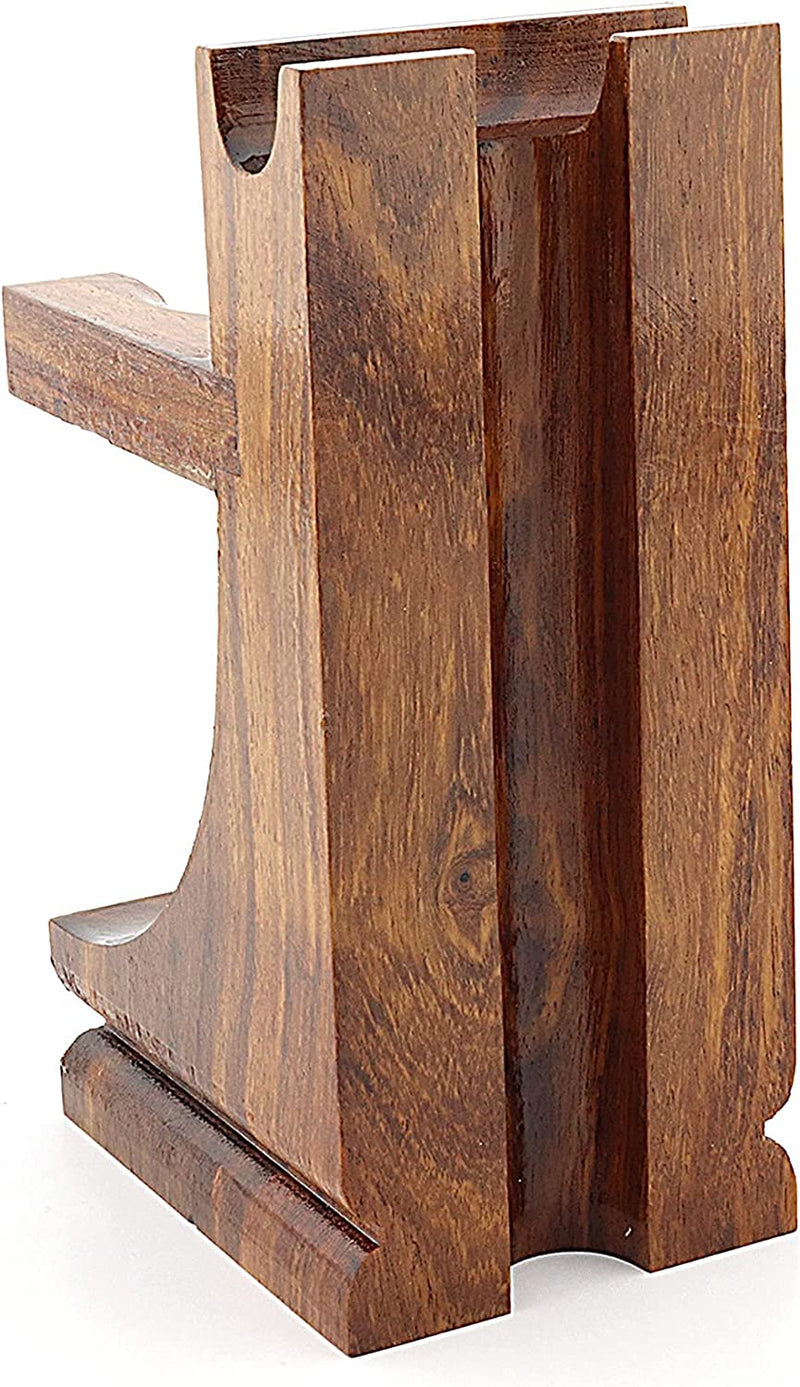 YNR® England Classic Style Wood Stand for Razor and Shaving Brush Walnut Finish
