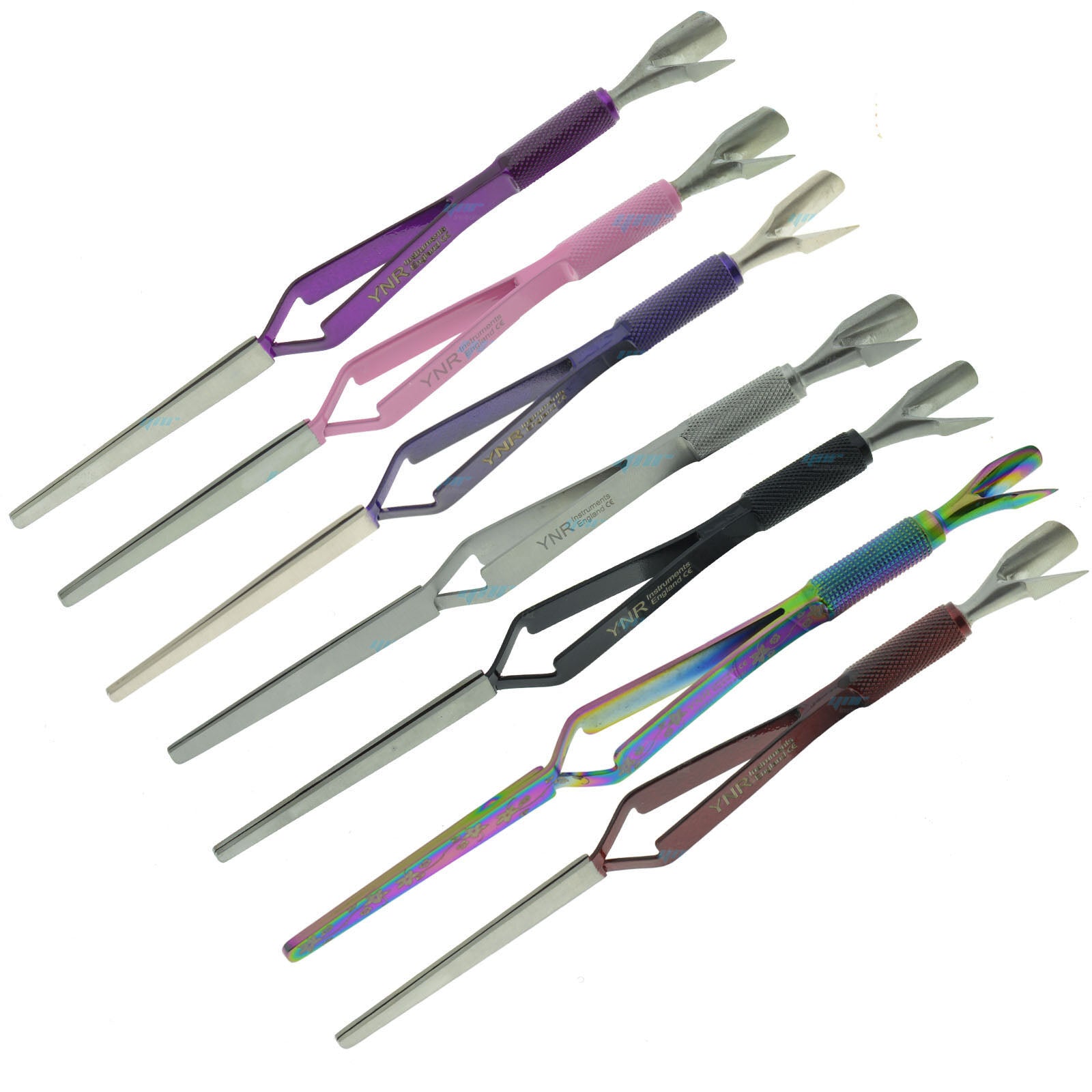 YNR Acrylic Nail Pinchers Tool Multi Function Cuticle Pusher Tweezer M ...
