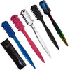 PRO Colour HAIR SHAPER THINNING LAYER CUTTING RAZOR STEEL COMB + 5 RAZOR BLADES