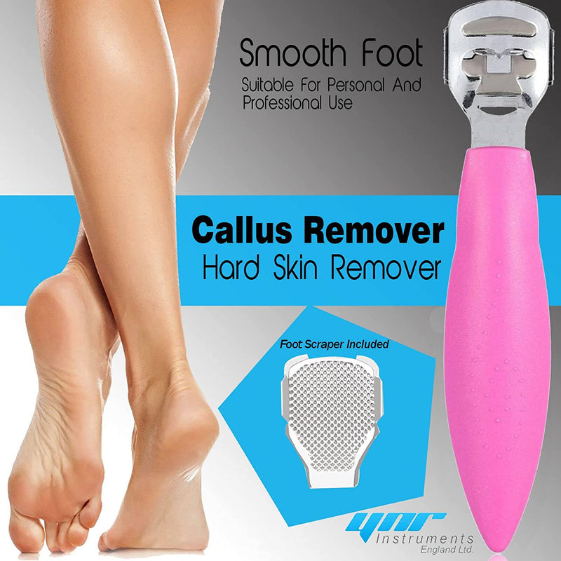 24 Pieces in Total, Callus Remover for Feet Set, Include 20 Replacement  Blades 2 Callus Shavers Wooden Handle and 2 Foot File Heads Foot Care Tool