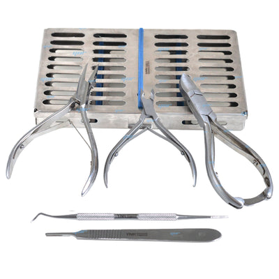 Podiatry Instrument – 6 Piece Chiropodist Tools Kit with Nail Nipper, Blacks File, Diamond Deb Dresser and Scalpel Blade Handle Sterilisation Tray - German Forged Implements for Podiatry Care - Hospital Grade