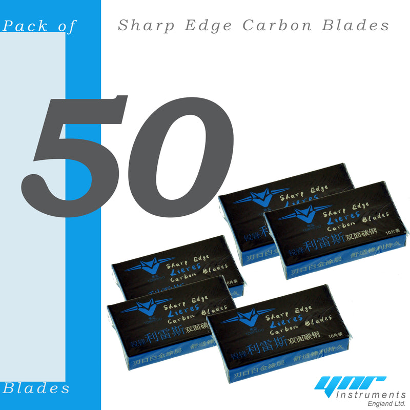 Double Edge Extra Sharp Carbon Razor Blade Premium Safety Packs