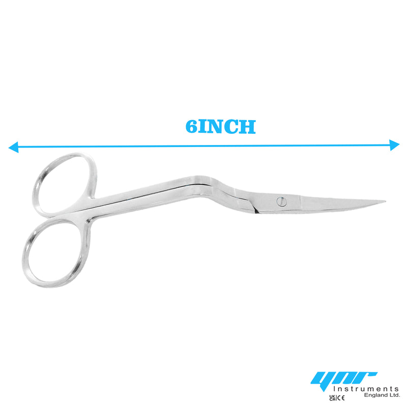 YNR Large Double Curved Scissors - Stainless Steel Embroidery Supplies all stitch