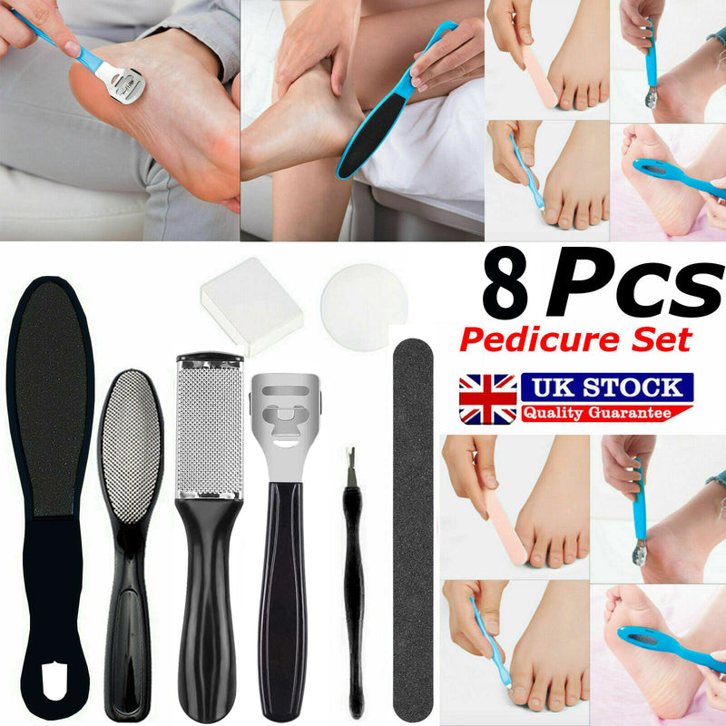 8 X Hard Dry Skin Remove Shaver Foot Pedicure Set Feet Blades Scraper Callus Kit
