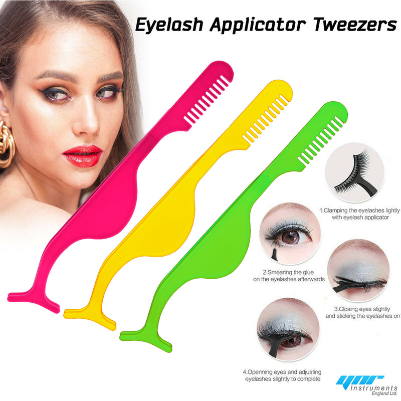 Eyelash Tweezers False Eyelashes Fake Lashes Applicator  Tool With Comb