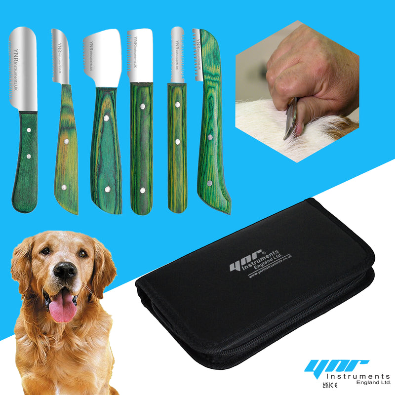 Animal Pet Stripping Knife Hair Trimming Grooming Comb 6 in 1 Cat Dog Puppy Horse