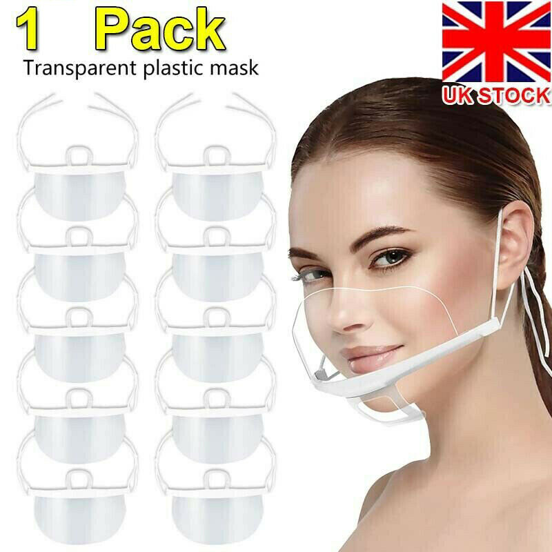 Reusable Clear Mask Plastic Half Face Cover Anti Saliva Protective Fac Ynr Instruments