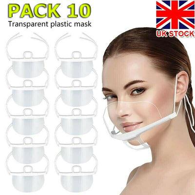 Reusable Clear Mask Plastic Half Face Cover  Anti-saliva Protective Face Shield