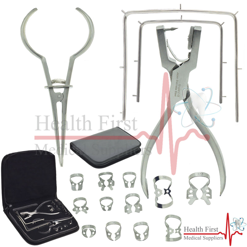 Dental Rubber Dam Kit Ainsworth Brewer Winged Rubber Dam Clamps Forceps Frame CE