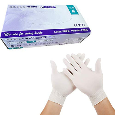1Above_Pack of 200 Disposable Vinyl Nitrile Gloves | Powder Free | Extra Strong | multi-Purpose | Colour - Blue | UK Seller(Large Size)