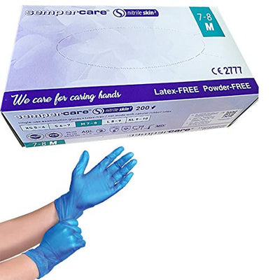 1Above_Pack of 200 Disposable Vinyl Nitrile Gloves | Powder Free | Extra Strong | multi-Purpose | Colour - Blue | UK Seller(Large Size)
