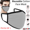 Cotton Face Mask Protective Covering Mouth Masks Washable Reusable Black LOT UK