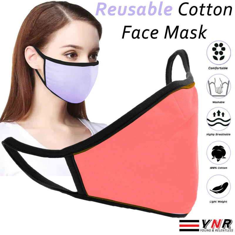 Cotton Face Mask Protective Covering Mouth Masks Washable Reusable Black LOT UK