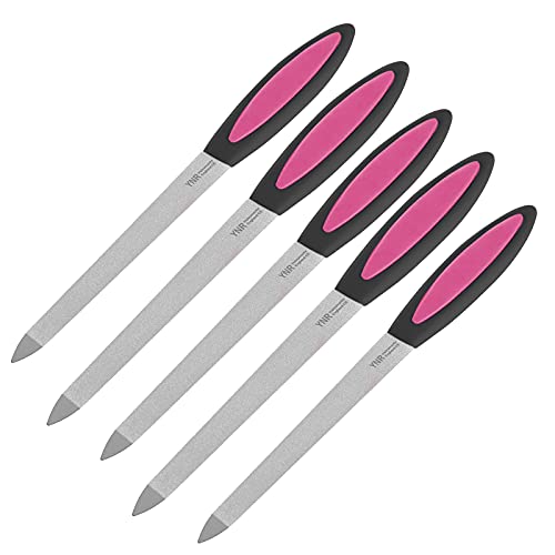 1/3/5 Packs Sapphire Nail File Metal Nail File Plastic Long Handle Nail Buffer Nail Care Manicure Tool Accessories 17.2 cm