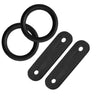 PEACOCK STIRRUPS RUBBER RINGS & LEATHER TABS FOR SAFETY STIRRUP IRONS ALL BLACK