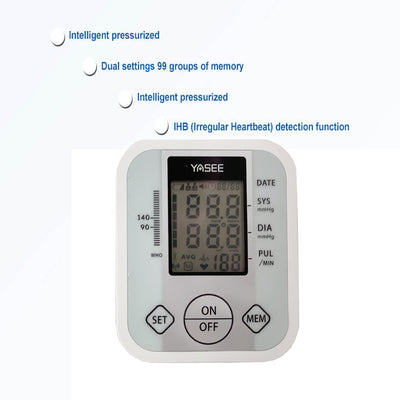 Blood Pressure Monitor Upper Arm Digital BP Monitor with Large Cuff Fully Automatic Irregular Heartbeat & Pulse Rate Monitoring Meter