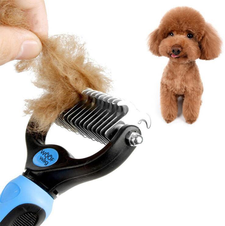 Pet Dog Dematting Comb Grooming Tool Kit, Professional Deshedding Comb Undercoat Rake, Remove Loose Knots