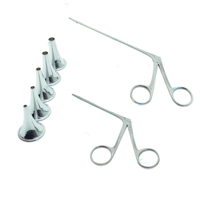 5pc Set HARTMANN Ear Speculum 2 x Micro Alligator ENT Surgical Nasal Instruments