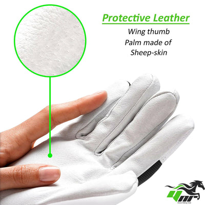 Equestrian Horse Riding Gloves Synthetic Leather Cotton Mens Ladies Kids S M L
