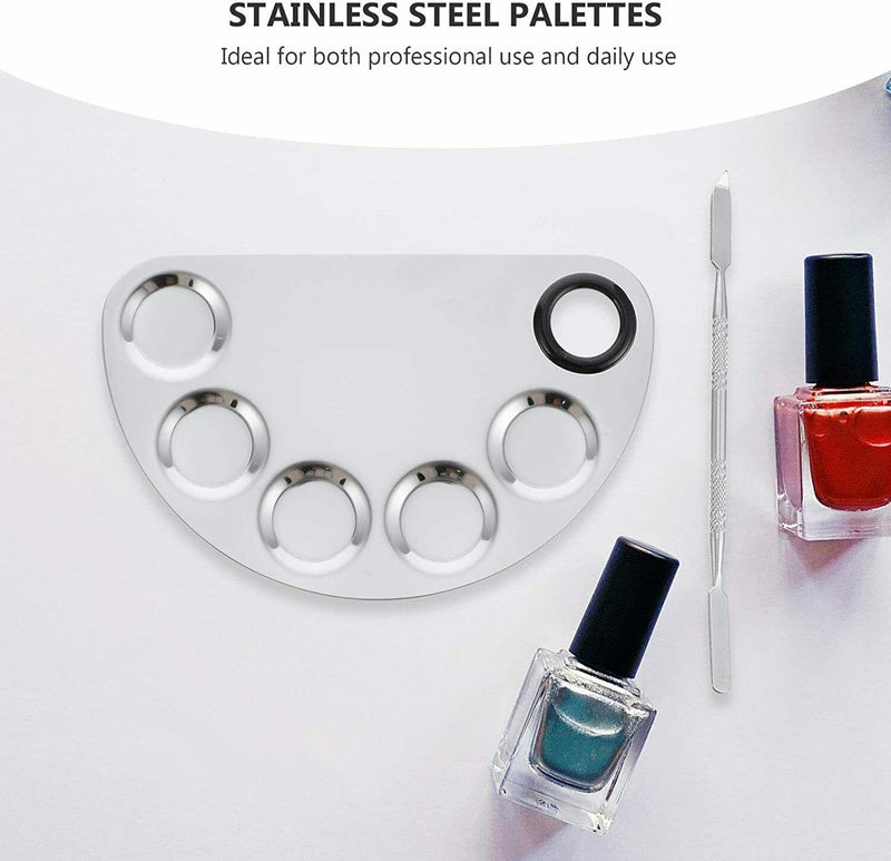 Metal Palette SET Makeup Beauty Salon Color Cream Foundation Mixing Tool Spatula