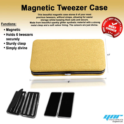 Glittery Magnetic Case for 6 Eyelash Tweezers Light Weight Hidden Magnetic Frame