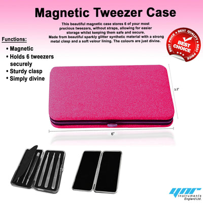 Glittery Magnetic Case for 6 Eyelash Tweezers Light Weight Hidden Magnetic Frame