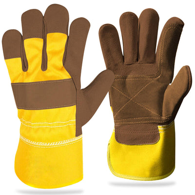 Ladies Men Leather Gardening Gloves Thorn Proof Garden Work Gloves Heavy Duty