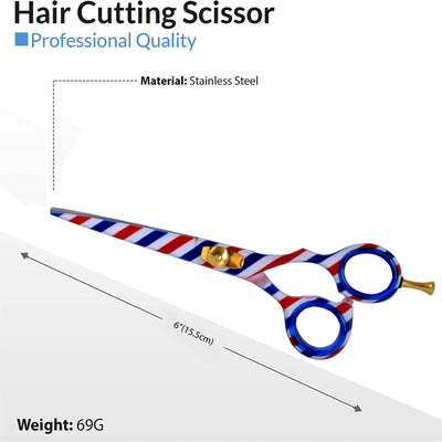 Professional Hairdressing Scissors Set (6 Inch) Hair Cutting Scissor & Thinning Scissor With Case – Perfect for Men, Women, Children, and Adults
