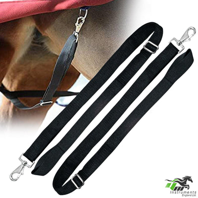2 Horse Pony Rug Blanket Replacement Leg Straps Adjustable 60cm - 100cm BLACK