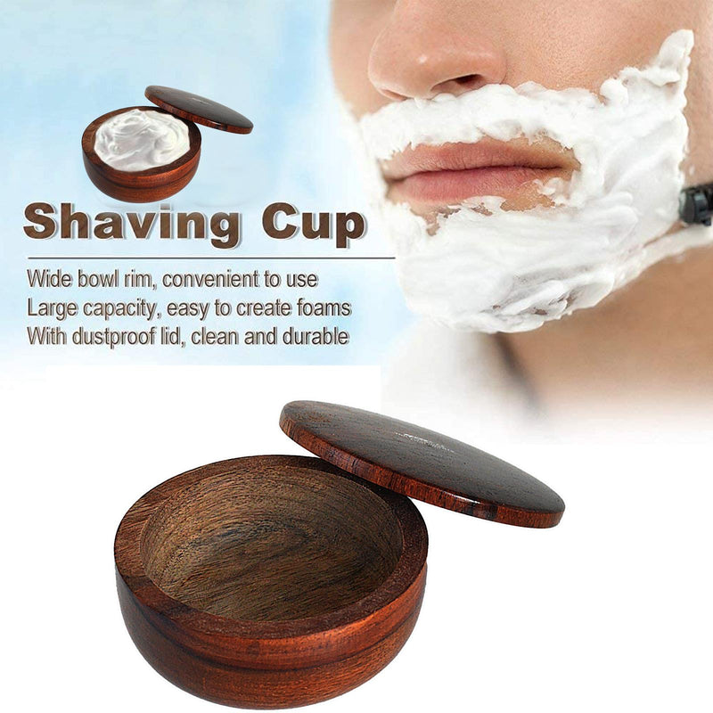 Cereal Bowl Shave Soap Bowl with Lid Dark Wood Stores Men&
