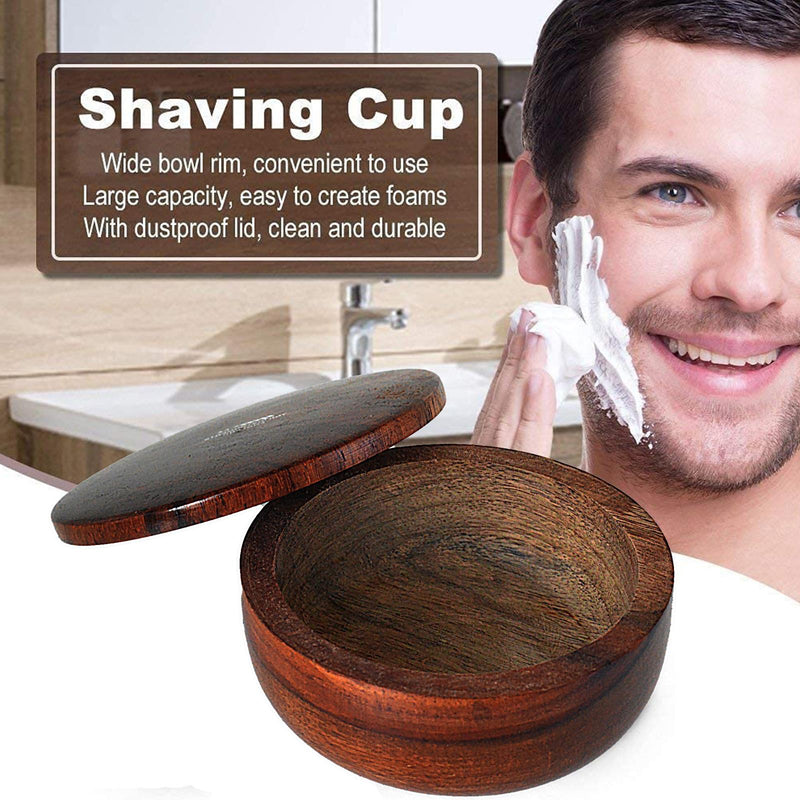 Cereal Bowl Shave Soap Bowl with Lid Dark Wood Stores Men&