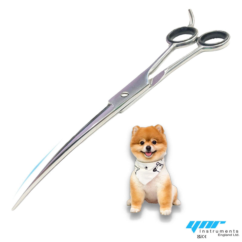 YNR 7" Professional Pet Dog Cat Hair Curved Cutting Grooming Scissors Shears