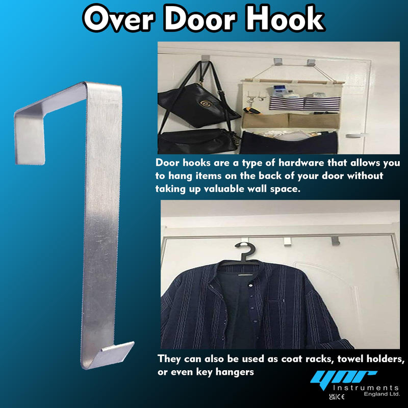 Over Door Hook Stainless Steel Reversible Cupboard Drawer Metal Hooks Hanger DIY