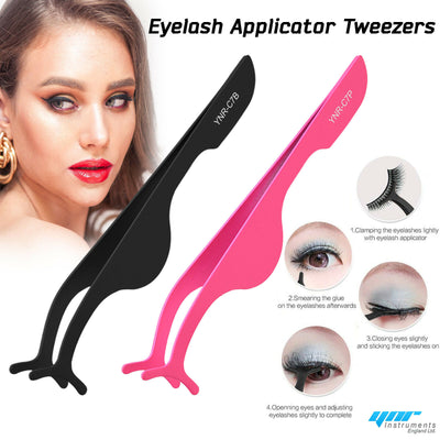 Eyelash Tweezers False Eyelashes Fake Lashes Applicator  Tool With Comb