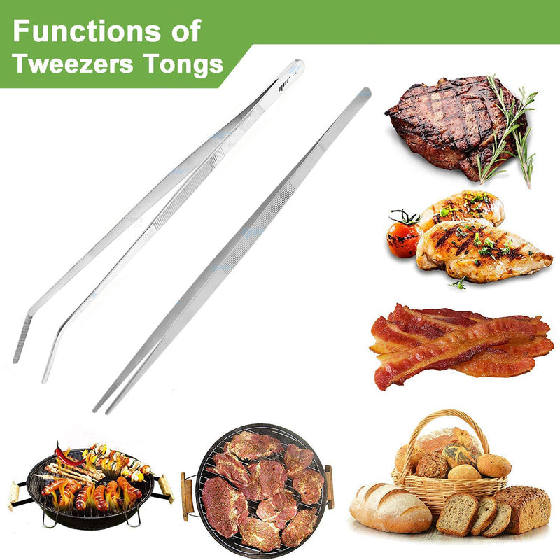 Multipurpose Tweezers Food Tongs Stainless Steel Steak Clip BBQ
