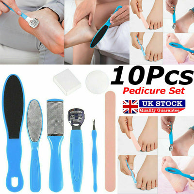 Professional Pedicure Kit Foot File Set, Includes 8 Pack Foot Rasp Callus Remover Dead Skin Tool Kit Stainless Steel Nail Toenail Clipper Foot Care Kit for Women Men Salon or Home