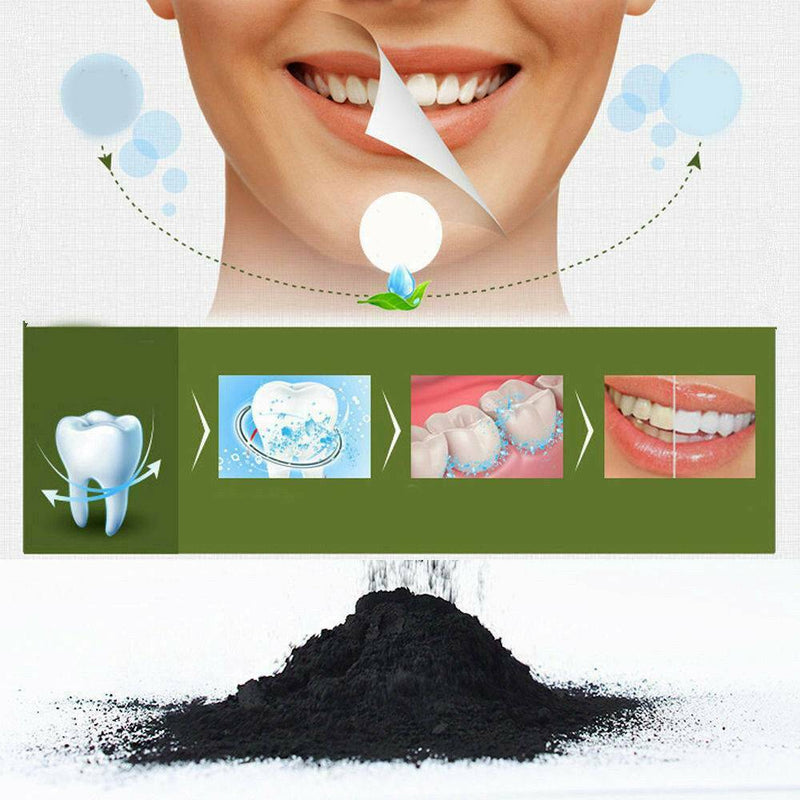 Charcoal Teeth Tooth Whitening Powder Natural Organic Oral Toothpaste with Bamboo Toothbrush Brush