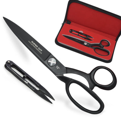 Tailor Dressmaking Scissors and Yarn Thread Snippers - Heavy Duty Stainless Steel Sharp Shears - for Cutting Fabric, Clothes, Leather, Denim, Altering, Sewing & Tailoring