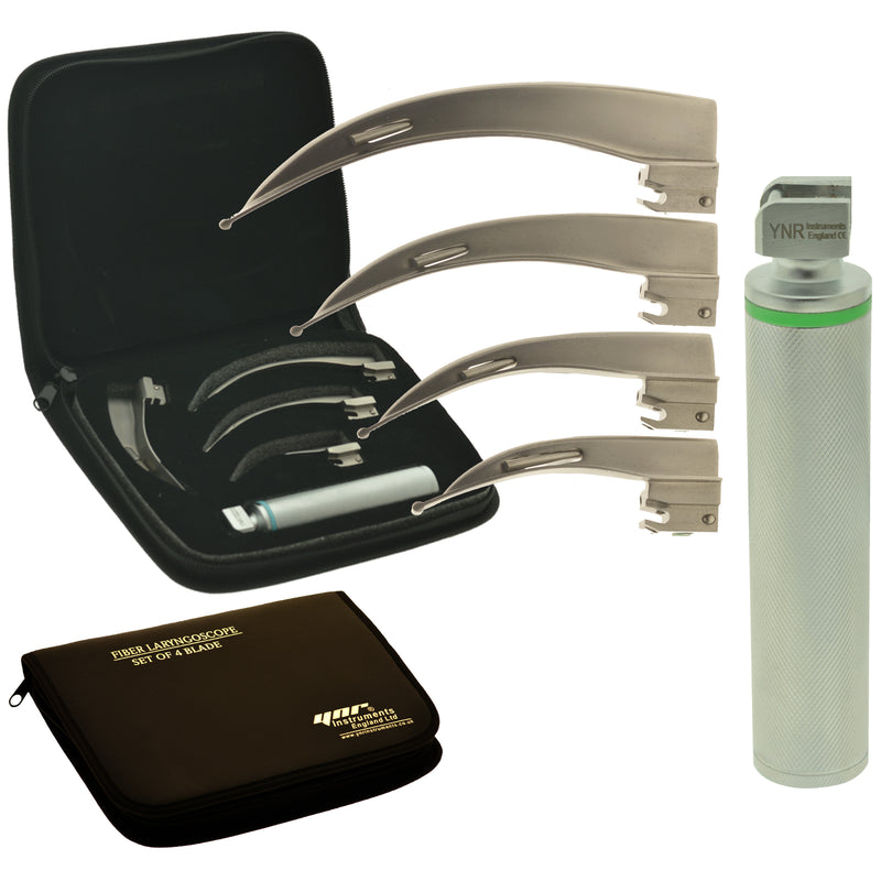 Laryngoscope à Fibre Optique Neuf - Ensemble Poignée Et Lames Macintosh & Miller - Pour Anesthésie