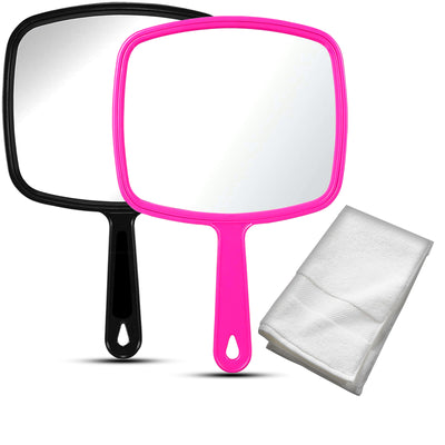 Hand Held Mirror Professional Salon Style Handheld Vanity Mirror Makeup Tool New - Pink